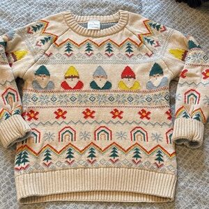 Hanna Andersson Cream and Gray Knit Sweater